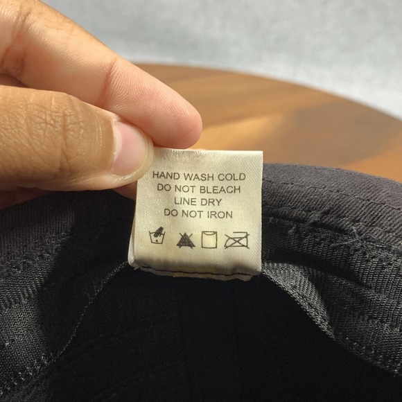 Fedora Hat Cotton Trilby Fitted Men L/XL Black Gray Pinstripe Faux Leather Band - Picture 12 of 13